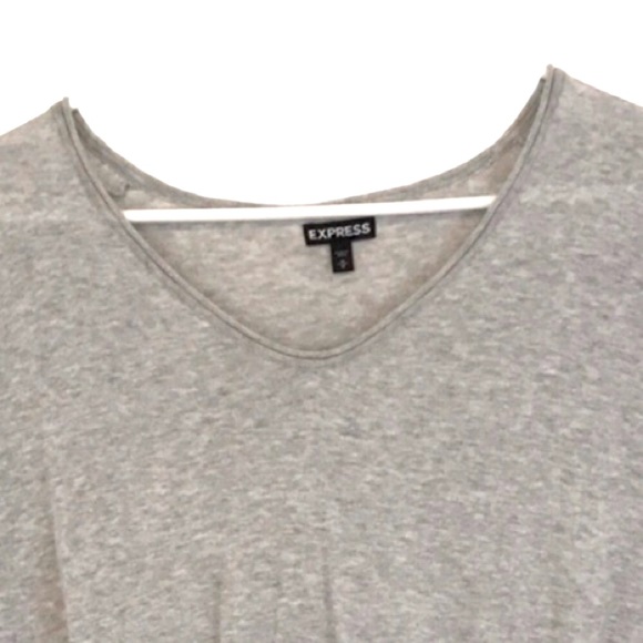 NWOT Express Light Gray Dolman Short Sleeve Sweater w/Fitted Waist SZ XS - Picture 5 of 6